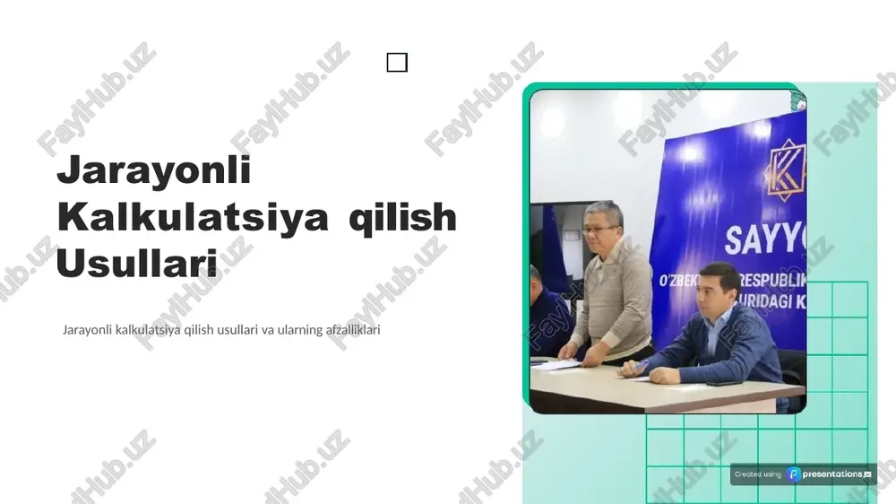 jarayonli kalkulatsiya qilish usullari — PPTX