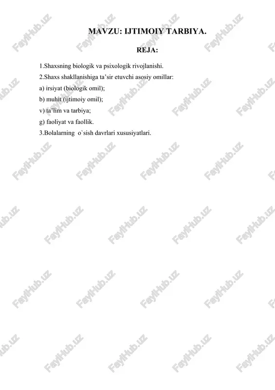 ijtimoiy tarbiya — DOCX