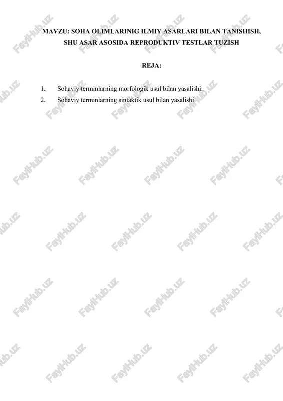 soha olimlarining ilmiy asarlari bilan tanishish — DOCX