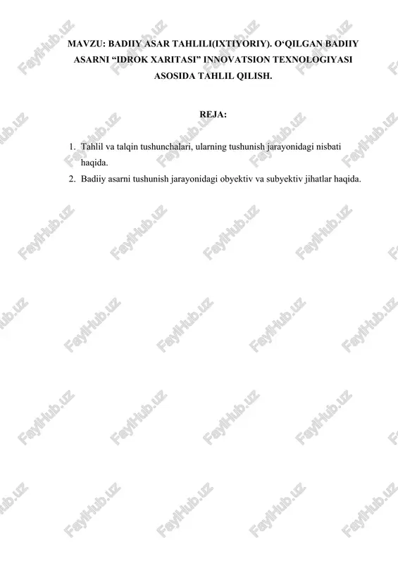 badiiy asar tahlili(i̇xtiyoriy) — DOCX