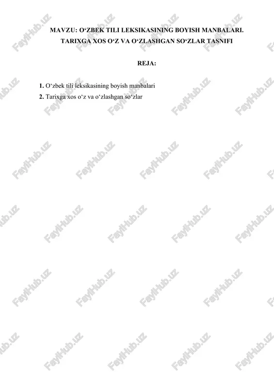o‘zbek tili leksikasining boyish manbalari — DOCX