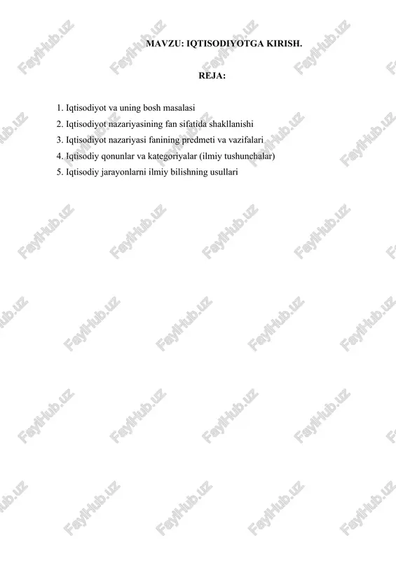 iqtisodiyotga kirish — DOCX