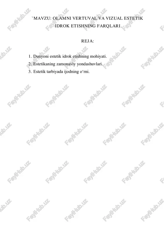 olamni vertuval va vizual estetik idrok etish — PDF
