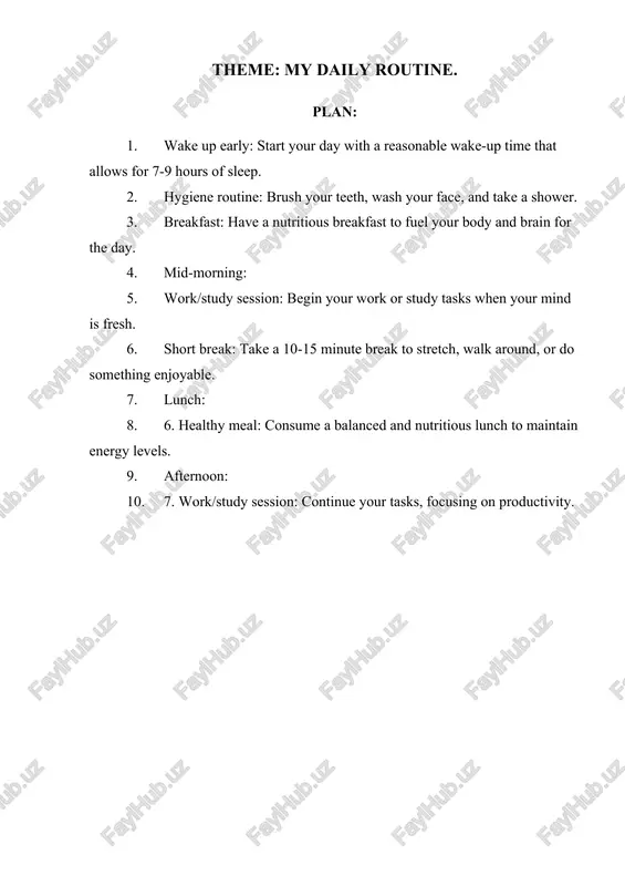 my daily routine — DOCX
