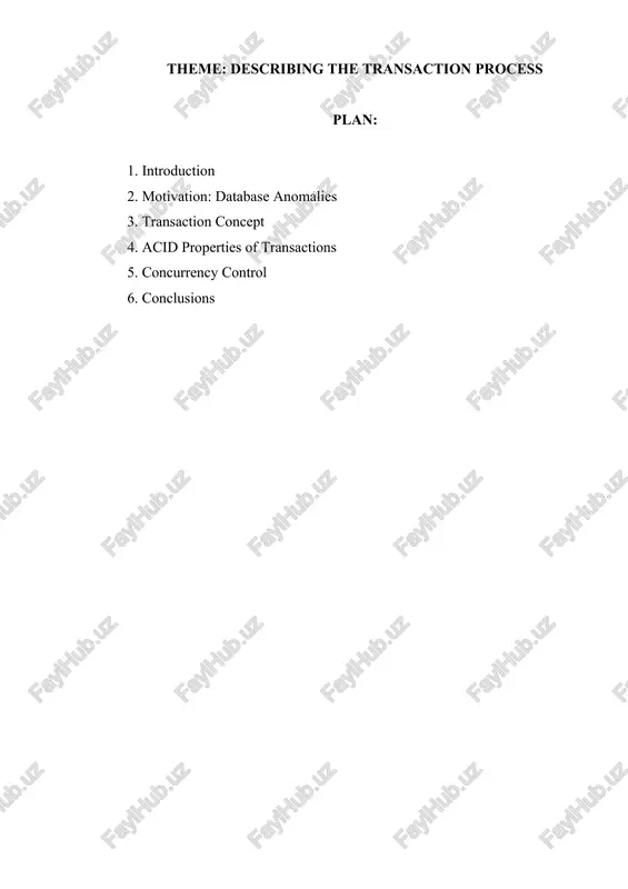 database anomalies and transactions — DOCX