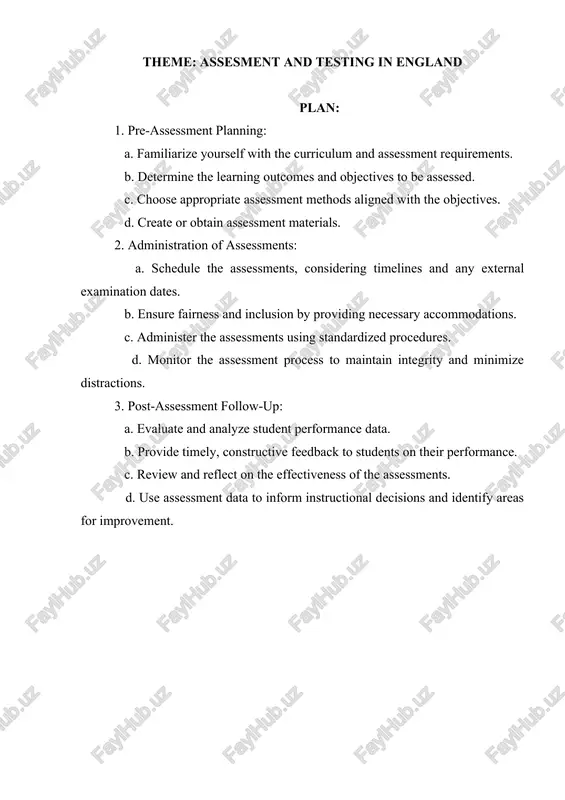 assesment and testing in england — DOCX