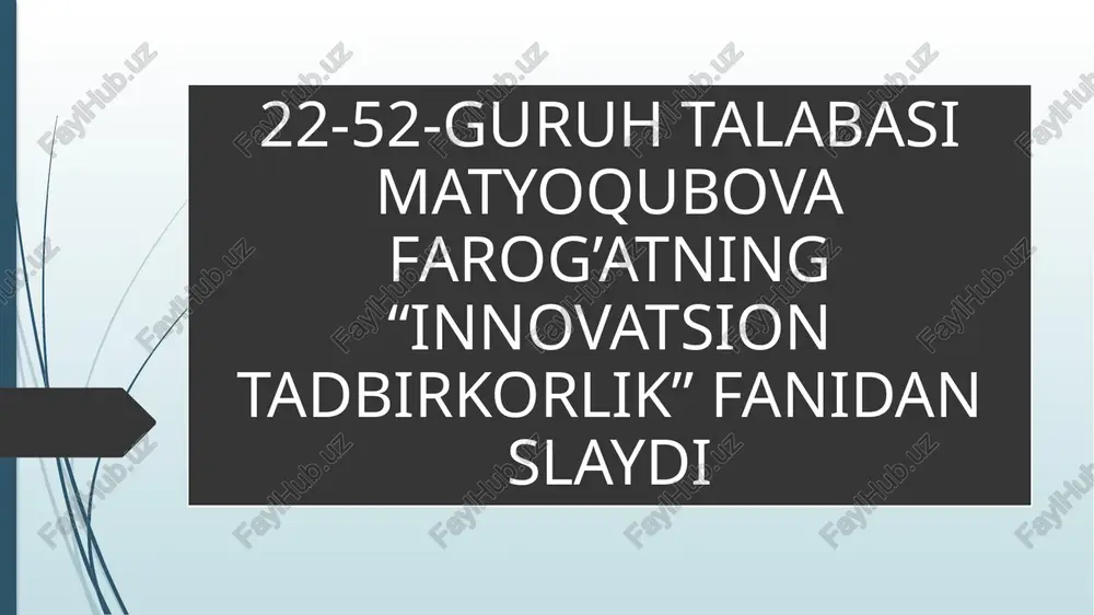 innovatsion faoliyatdagi xatarlar — PPTX
