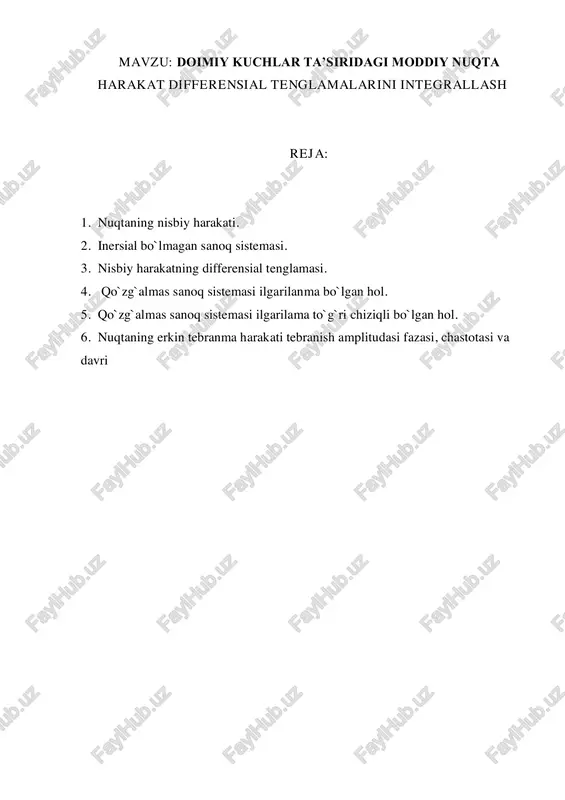 moddiy nuqta harakati — PDF