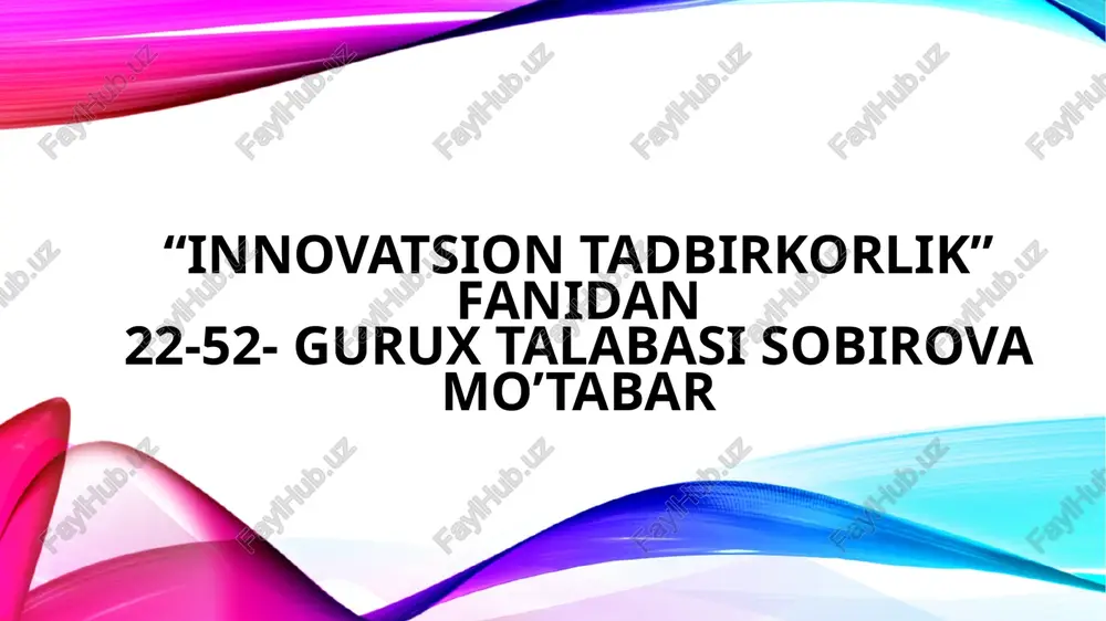 innovatsion tadqiqotlar — PPTX