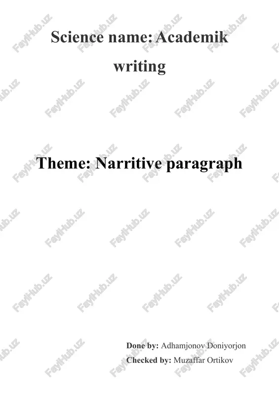 narrative paragraph writing — DOCX