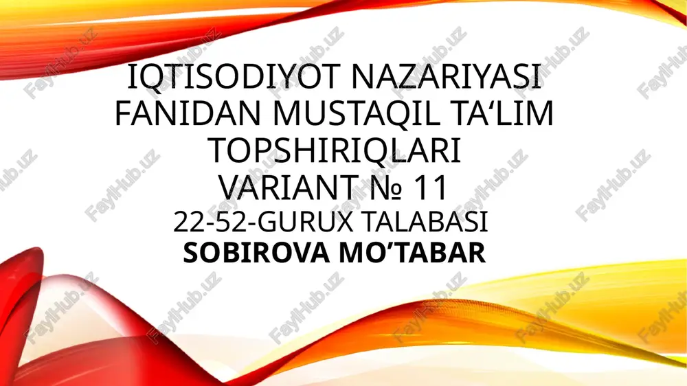 keynes iqtisodiy o'sish modeli — PPTX