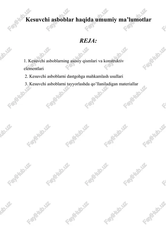 kesuvchi asboblar — DOCX