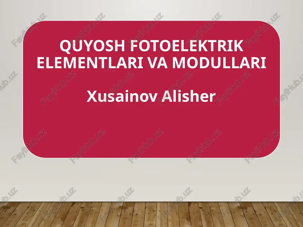 fotoelektr effekti — PPTX