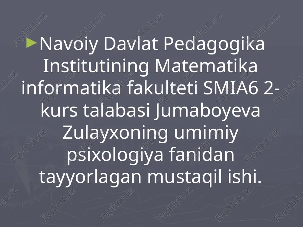 umimiy psixologiya — PPTX