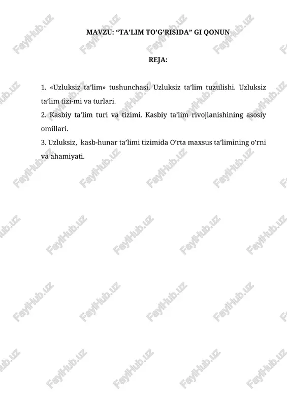 ta’lim to’g’risida qonun — DOCX
