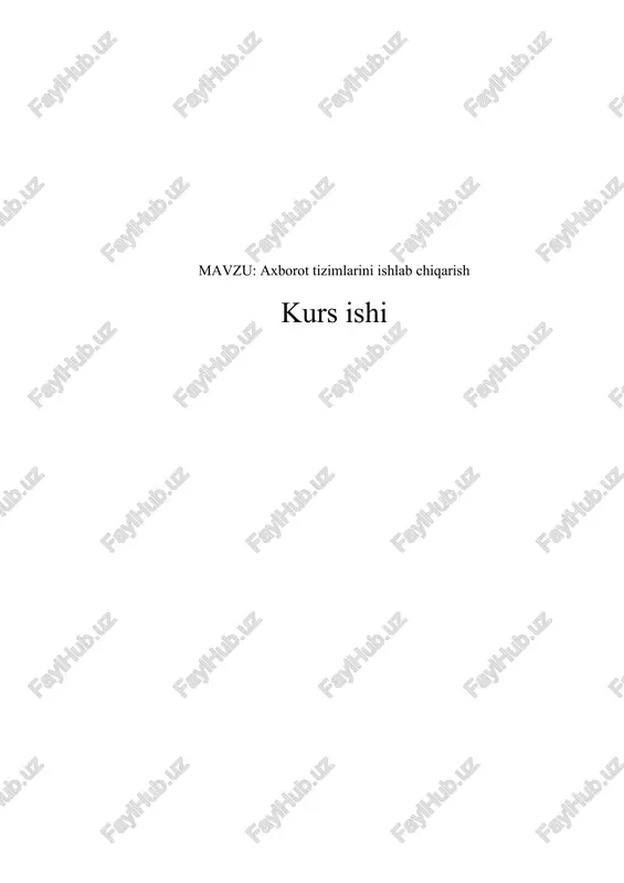 axborot tizimlarini ishlab chiqarish — DOCX