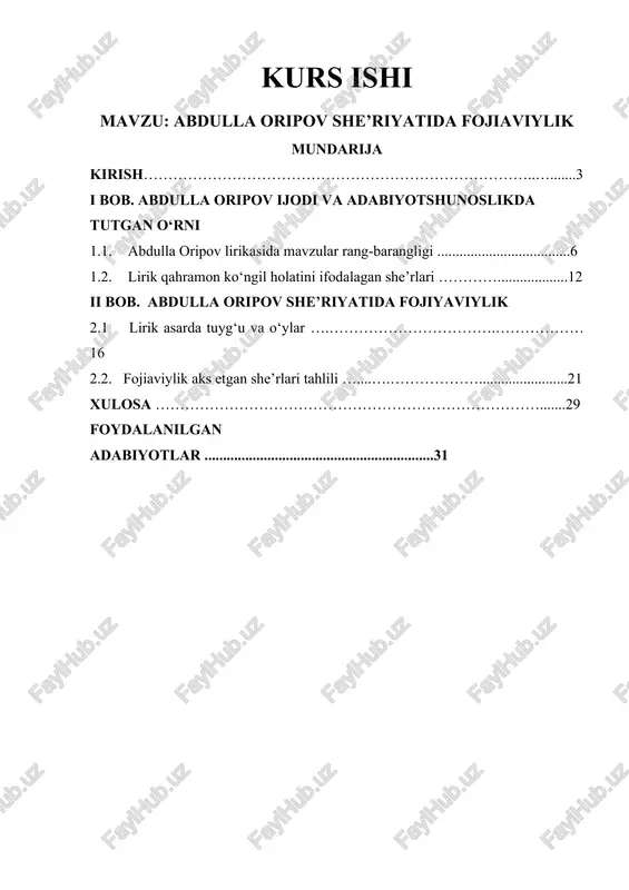 abdulla oripov she’riyatida fojiaviylik — DOCX