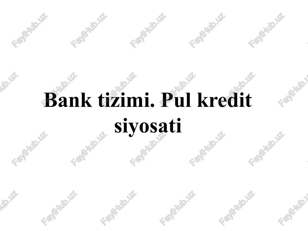 pulkredit siyosati — PPTX