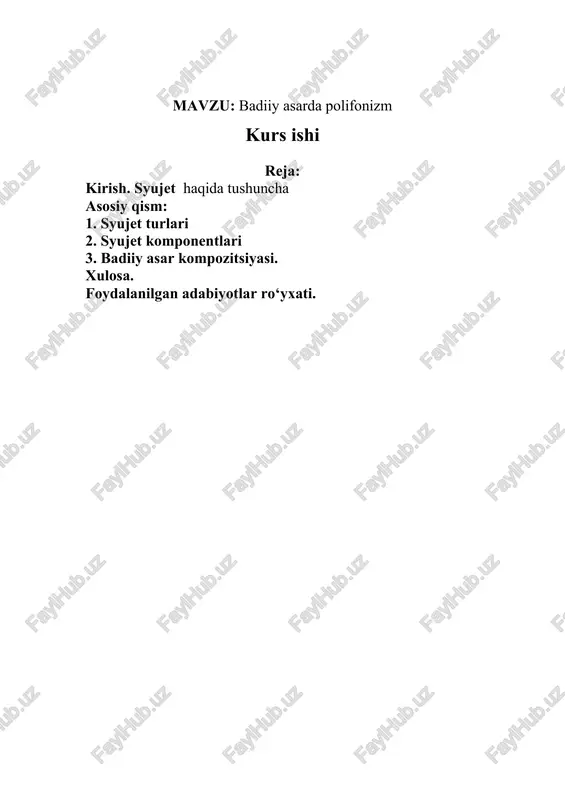 badiiy asarda polifonizm — DOC