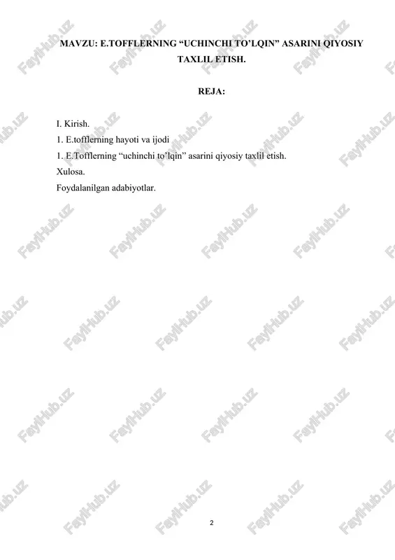uchinchi to'lqin — DOCX