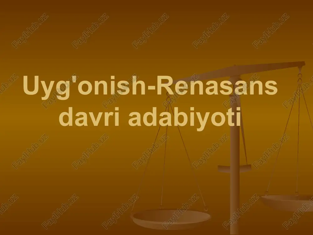 uyg'onish-renasansdavri adabiyoti — PPTX
