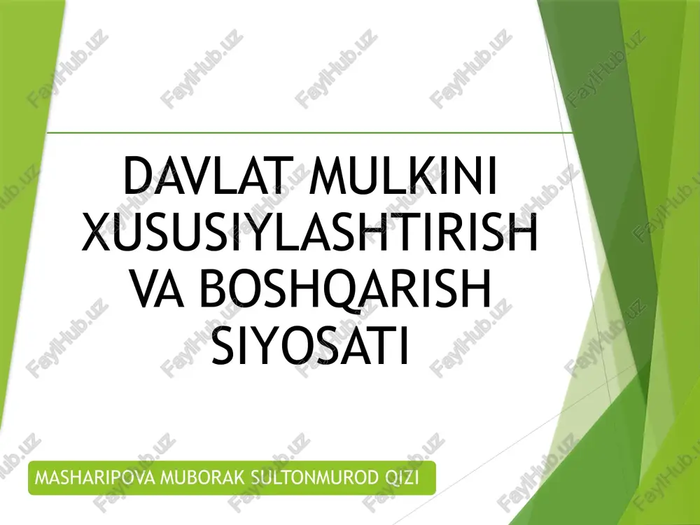 mulkchilik shakllari — PPTX