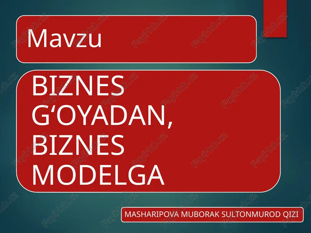 biznes g‘oya va modeli — PPTX