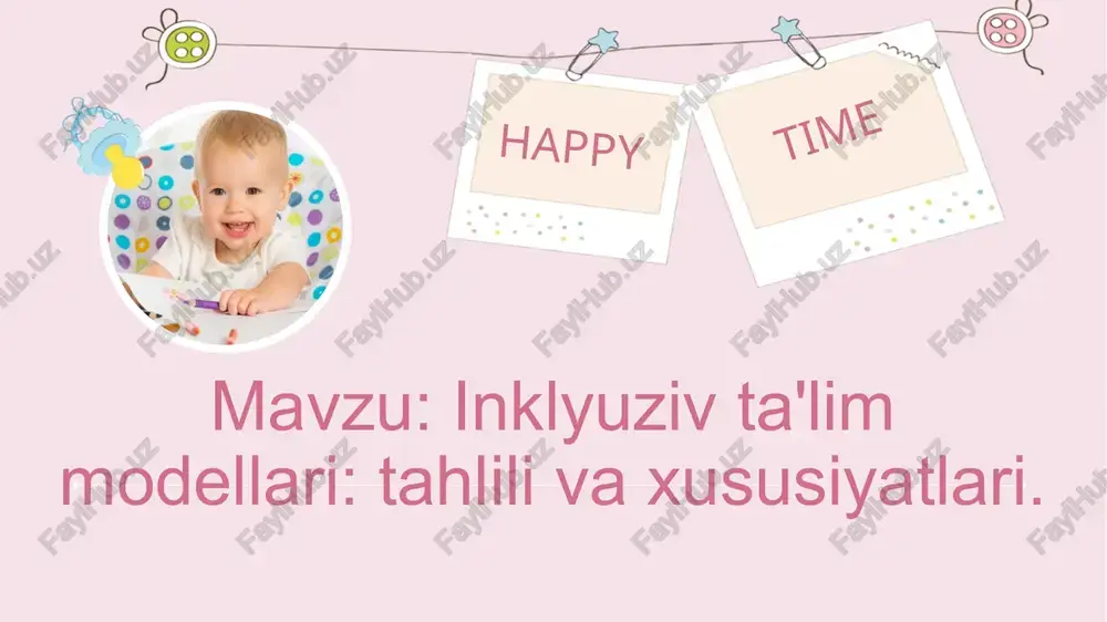 inklyuziv ta'lim modellari: tahlili va xususiyatlari — PPTX