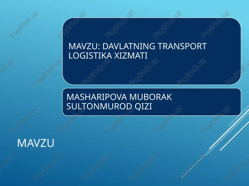 transport-logistika tizimi — PPTX