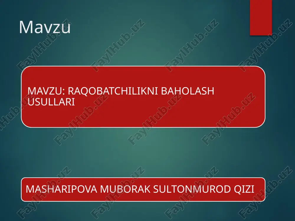 raqobatchilikni baholash — PPTX