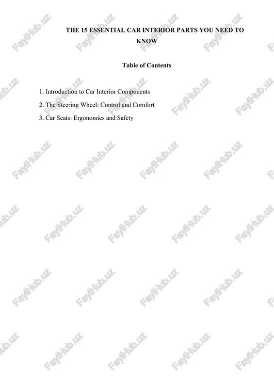 car interior components — DOCX