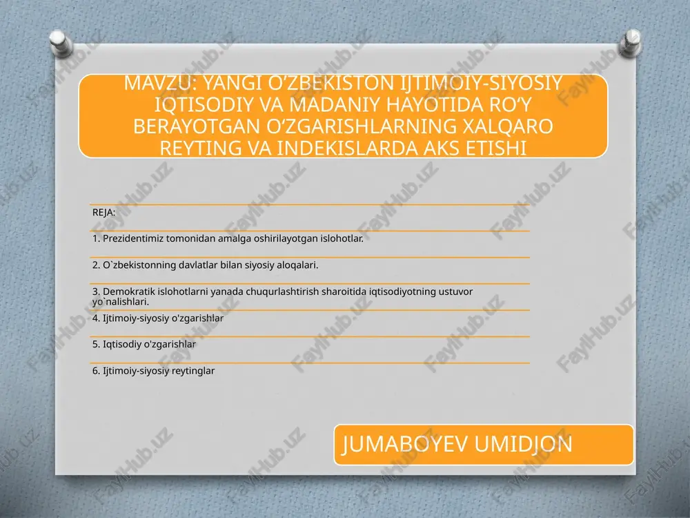 yangi o'zbekiston ijtimoiy iqtisodiyoti — PPTX