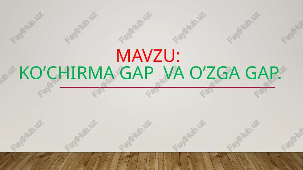 o'zlashma gap va o'zga gap — PPTX