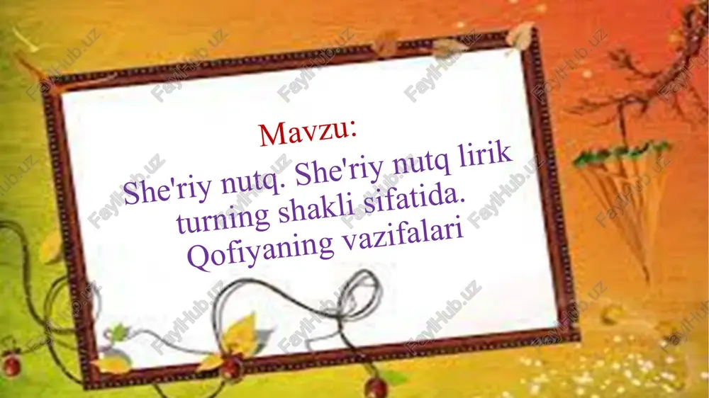 qofiyaning vazifalari — PPTX