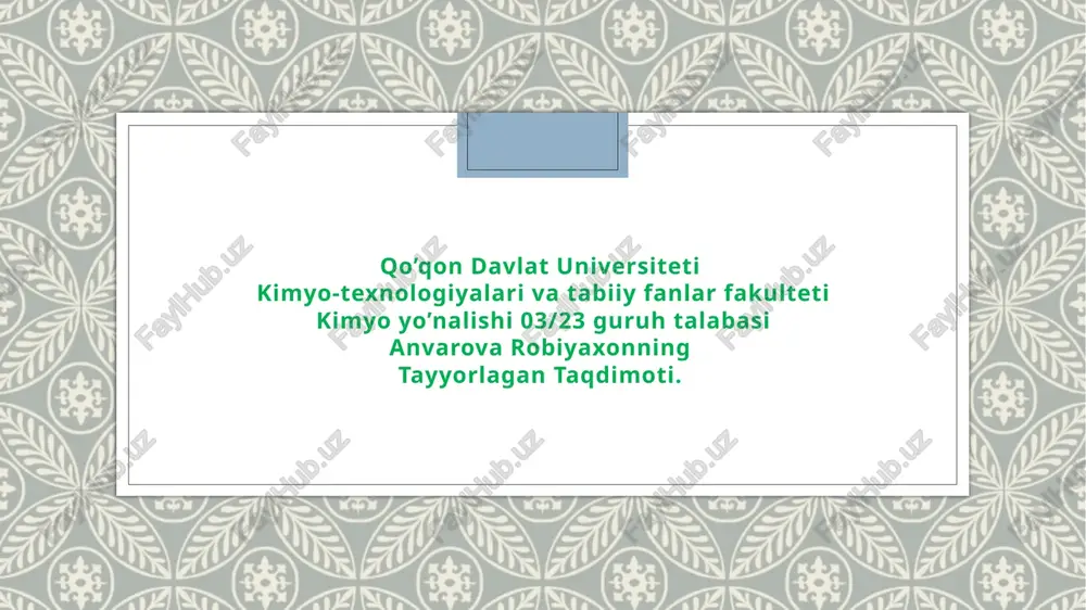 oksidlanish-qaytarilish reaksiyalarga asoslangan titrlash metodlari — PPTX
