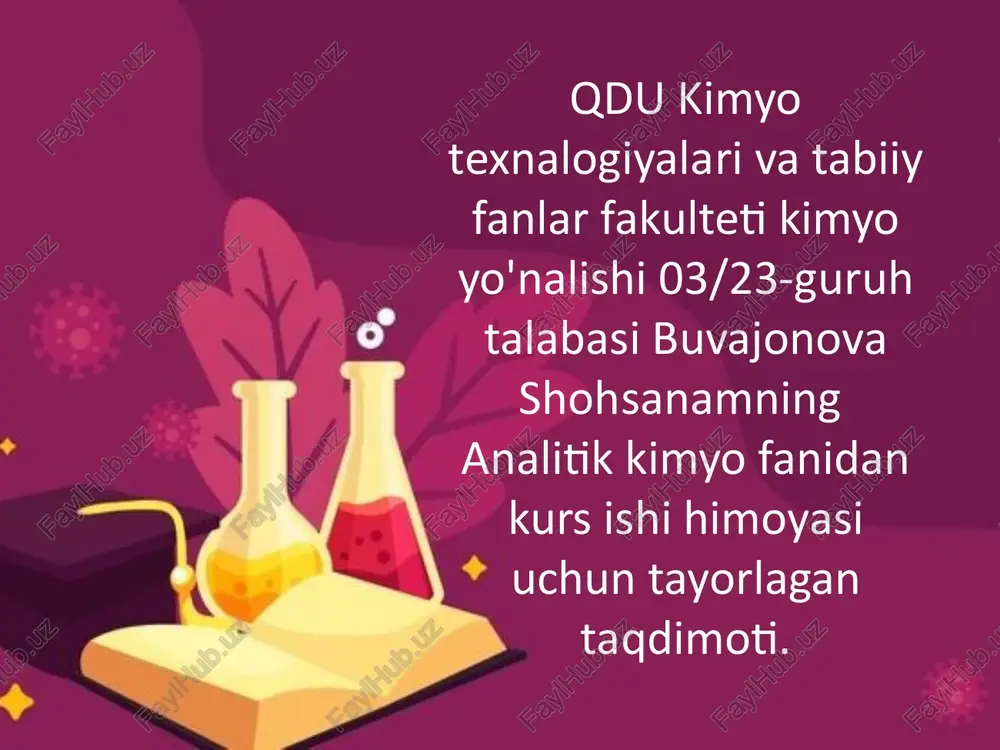 analitik kimyo fanidan kurs ishi — PPTX