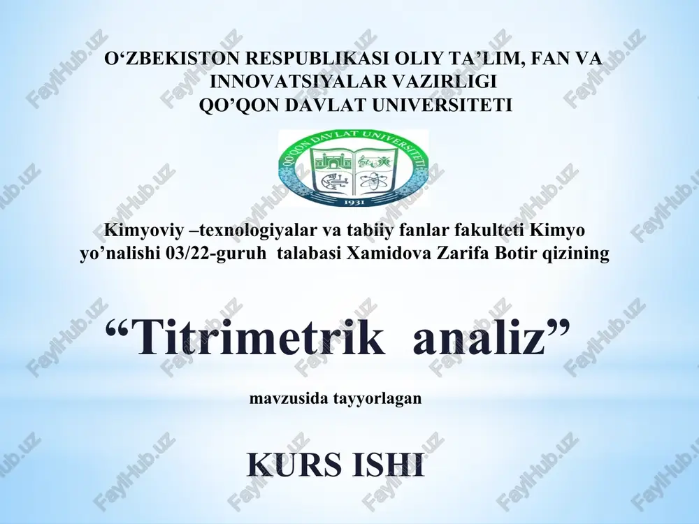 titrimetrik analiz — PPTX
