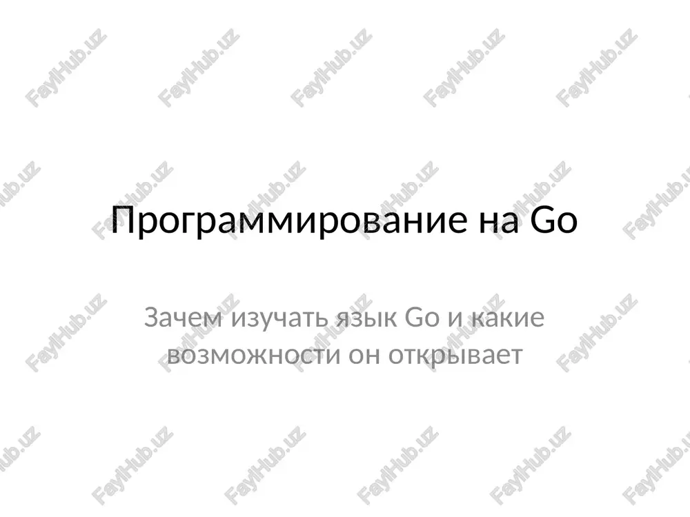 programmirovanie na go — PPT