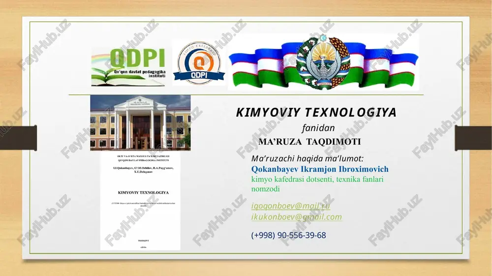 kimyoviy texnologiya — PPTX