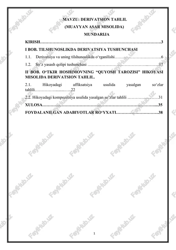 derivatsion tahlil — DOCX
