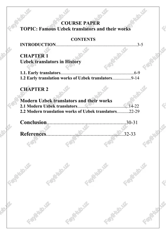 famous uzbek translators and their works — DOCX