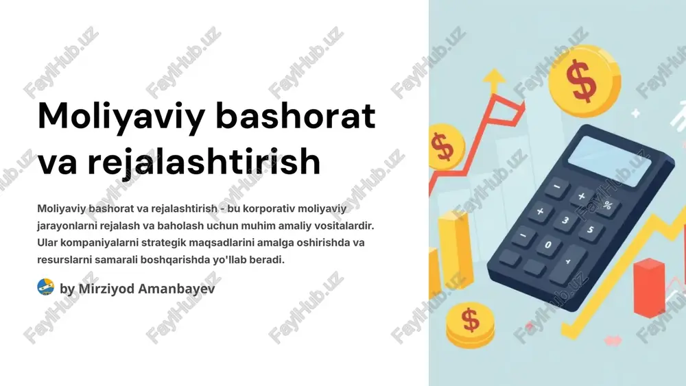 moliyaviy bashorat va rejalashtirish — PPTX