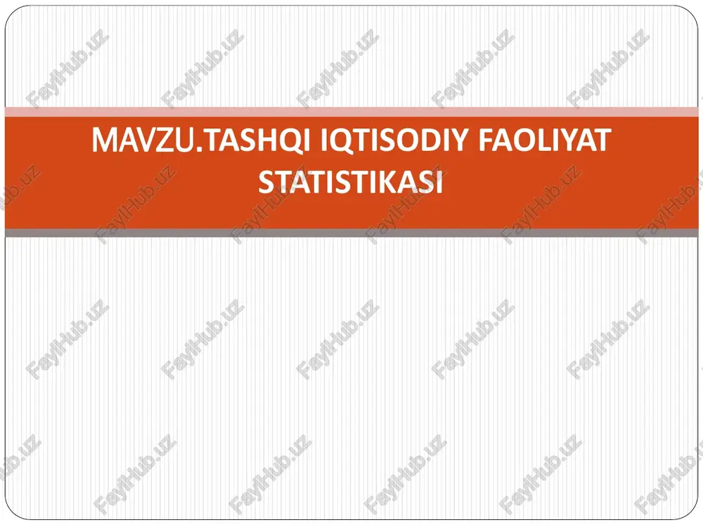 tashqi iqtisodiy faoliyat statistikasi — PDF