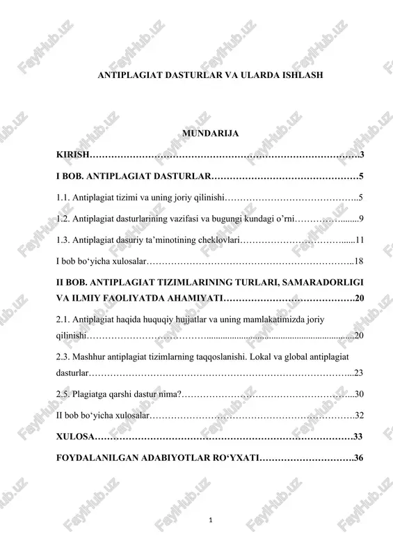 plagiatga qarshi dastur — DOCX