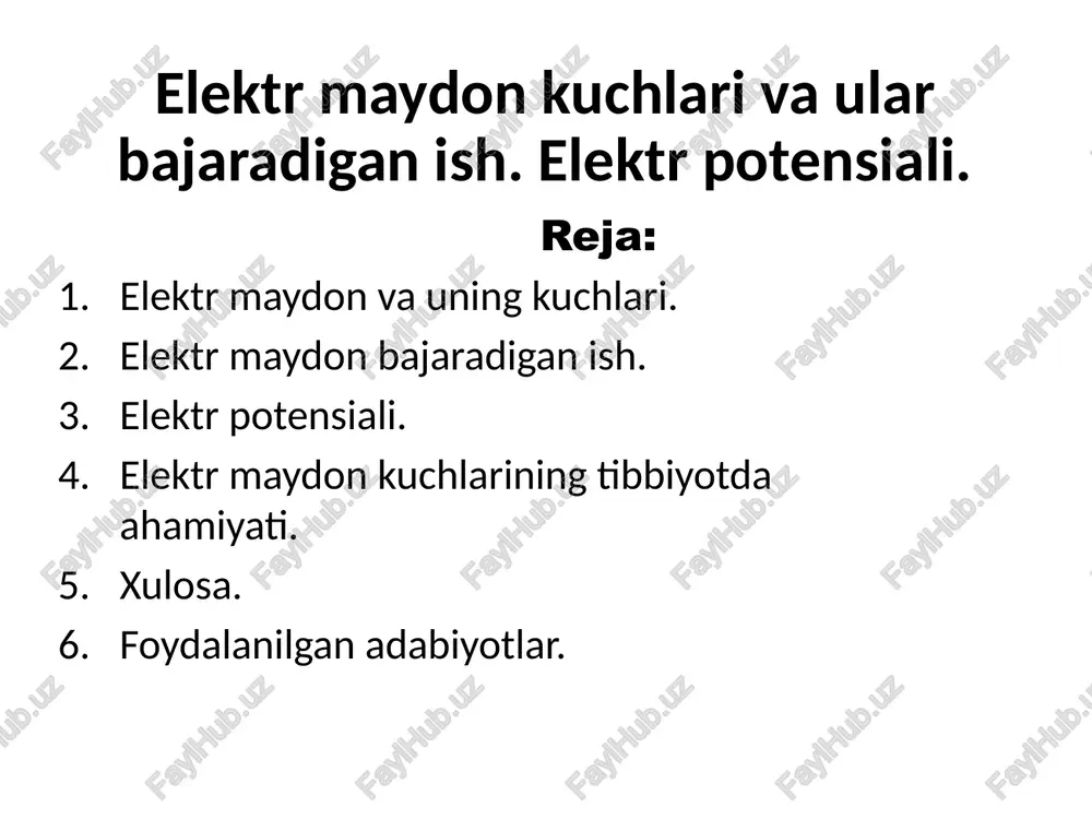 elektr maydon — PPTX