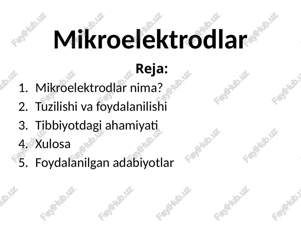 mikroelektrodlar — PPTX
