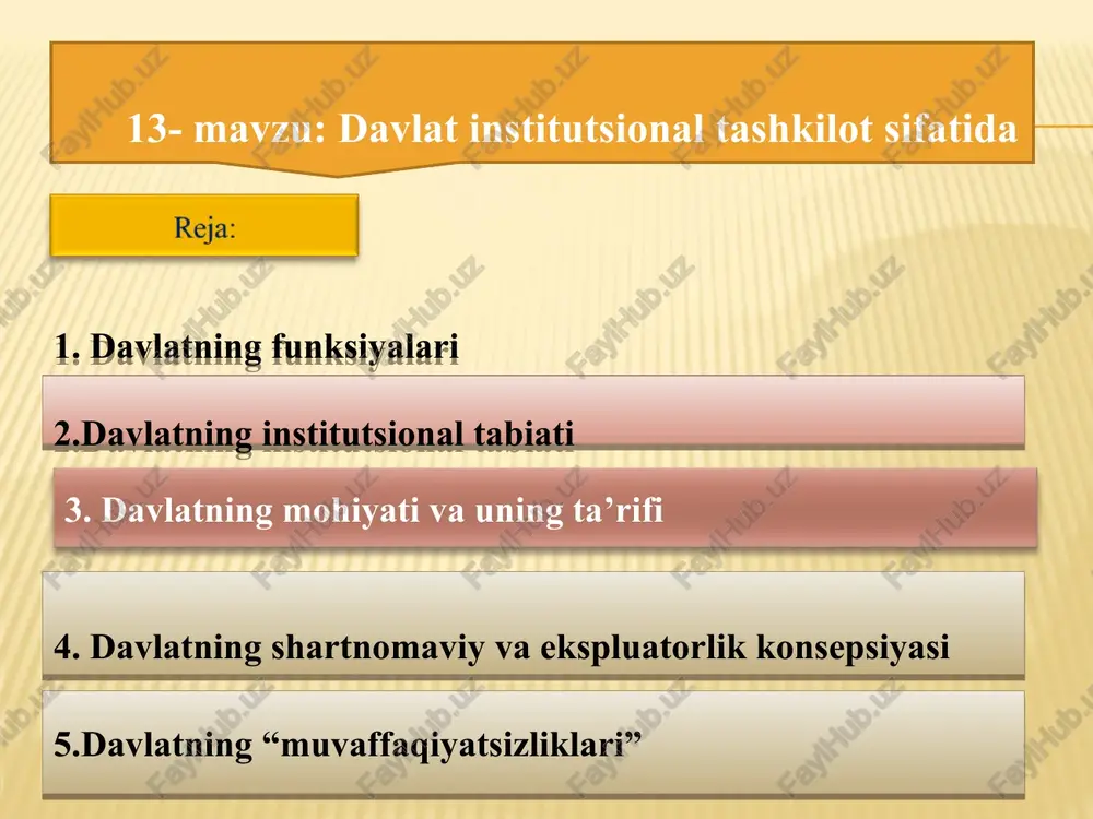 davlat institutsional tashkilot sifatida — PPT