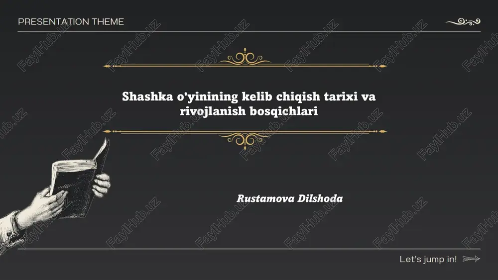 shashka o'yinining kelib chiqish tarixi va rivojlanish bosqichlari — PPTX