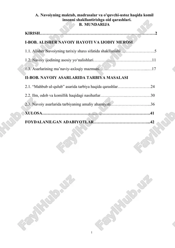 alisher navoiy hayoti va ijodiy merosi — DOCX
