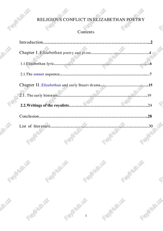 religious conflict in elizabethan poetry — PDF